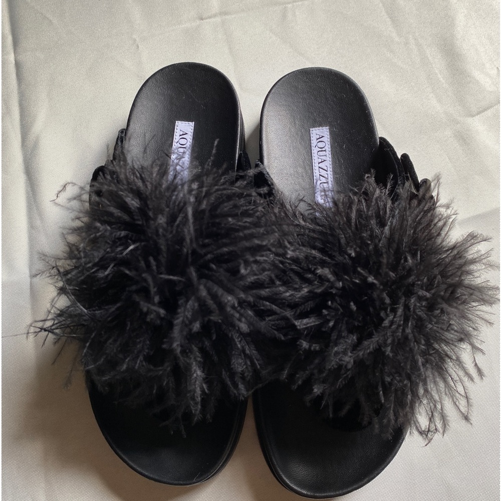 Aquazurra fluffy sandals